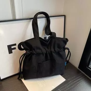 Краудсорсинговый дизайн, бархатная холщовая сумка для женщин, новинка 2023 года, корейская сумка через плечо для Instagram, большая вместительная сумка-тоут