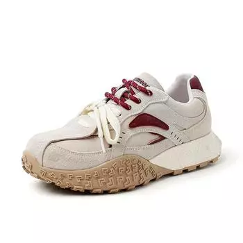 Krazing Pot Cow Suede Spring Autumn Summer Sneakers Platform Lace Up White Sneakers Thick Bottom Women Street Wear Casual Shoes 35