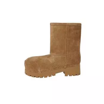 Зимние ботинки Krazing Pot из коровьей замши на толстой подошве со средним каблуком, размер 40, зимние ботинки на платформе, теплые ботинки до середины голени 35