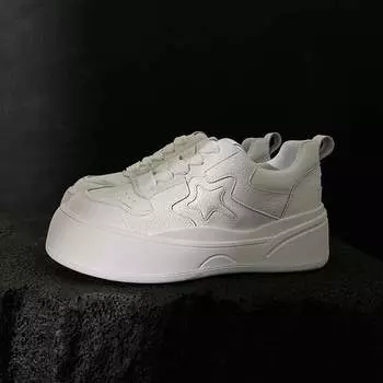 Krazing Pot Genuine Leather Spring Autumn Summer Sneakers Platform Lace Up white sneakers Women Casual Shoes 35 абрикосовый