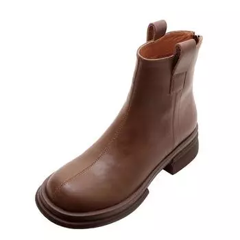 Krazing Pot из коровьей кожи, весенне-зимняя обувь, ботинки челси на толстой подошве, женские ботильоны без шнуровки на платформе 34 чёрный