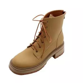 Krazing Pot из коровьей кожи, весенне-зимняя обувь, мотоциклетные ботинки на толстой подошве, женские ботильоны на платформе со шнуровкой