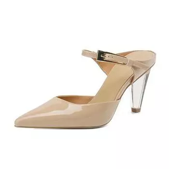 Krazing Pot из натуральной кожи с острым носком и кристаллами, элегантные туфли на шпильке с осенними цветами для зрелых лет, красивые женские туфли-лодочки на мелкой подошве 34 слоновая кость