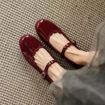 Krazing Pot Летние, весенние, осенние, зимние туфли-лодочки из коровьей кожи для женщин с круглым носком Mary Janes Shallow Cozy Shoes 35 слоновая кость