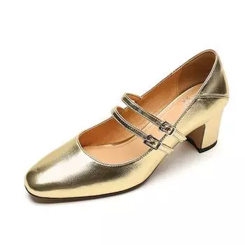 Krazing Pot Летняя обувь из натуральной кожи с круглым носком на толстом высоком каблуке, женские офисные туфли Мэри Джейн с ремешком на щиколотке 34 красный