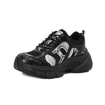 Krazing Pot Microfiber Mesh Spring Autumn Summer Sneakers Platform Lace Up White Sneakers Thick Bottom Women Casual Shoes 35 бежевый