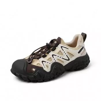 Krazing Pot Microfiber Spring Autumn Summer Sneakers Flat Lace Up Women Wedges Thick Bottom Casual Shoes 35 бежевый