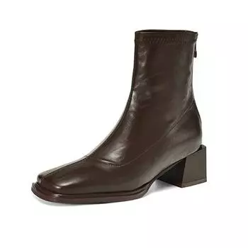 Krazing Pot Микрофибра Осенне-зимняя обувь Ботинки Челси Квадратный носок Теплые эластичные ботинки на молнии 34 чёрный