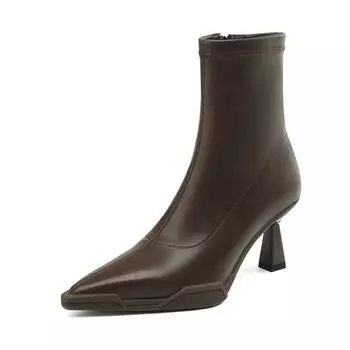 Krazing Pot Микрофибра Зимние ботинки Челси Женские Молния Размер 42 Шпильки Тонкие Высокие Каблуки Современные Ботильоны 34 чёрный