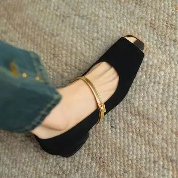 Krazing Pot, овечья замша, квадратный носок, толстый низкий каблук, весна-лето, Мэри Джейн, большие размеры 42, женские туфли-лодочки разных цветов 34 бежевый