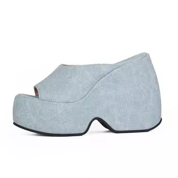 Krazing Pot Полиуретановые летние женские босоножки на платформе с очень высоким каблуком 43 размера, женские водонепроницаемые босоножки с открытым носком 35 синий