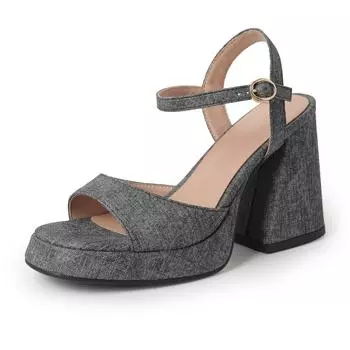 Krazing Pot Полиуретановые летние женские босоножки на платформе с очень высоким каблуком 43 размера, женские водонепроницаемые босоножки с открытым носком 35 синий