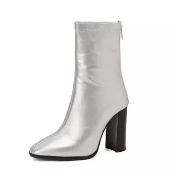 Krazing Pot полиуретановые туфли осень-зима 47 размер 48 размер 49 размер 50 сексуальные ботинки квадратный носок молния сохраняющие тепло ботильоны 34