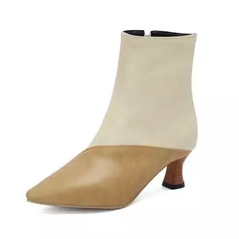 Krazing Pot Полиуретановые туфли осень-зима 47 Размер 48 Размер 49 Размер 50 Сексуальные ботинки с квадратным носком, разноцветные, сохраняющие тепло ботильоны 34