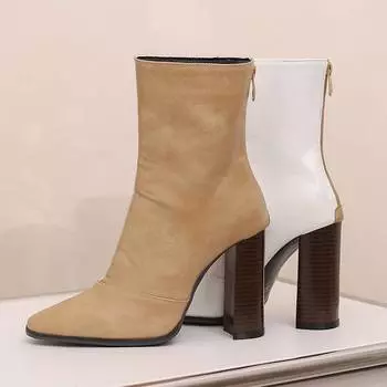 Krazing Pot полиуретановые туфли осень-зима 47 размер 48 размер 49 размер 50 Ботинки челси с круглым носком на молнии сохраняющие тепло ботильоны 34 чёрный