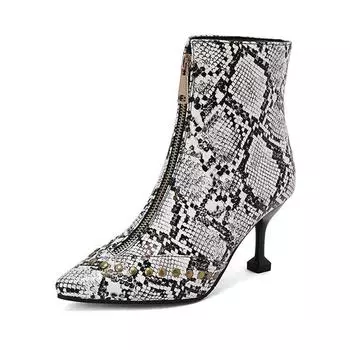 Krazing Pot Полиуретановые туфли осень-зима размер 45 размер 46 размер 47 размер 48 Ботинки челси с острым носком заклепки сохраняют тепло цветные ботильоны на молнии 34