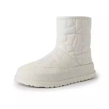 Krazing Pot Prints из искусственной кожи и шерсти, зимние зимние ботинки на платформе с круглым носком, женские повседневные теплые ботильоны без шнуровки 35 чёрный