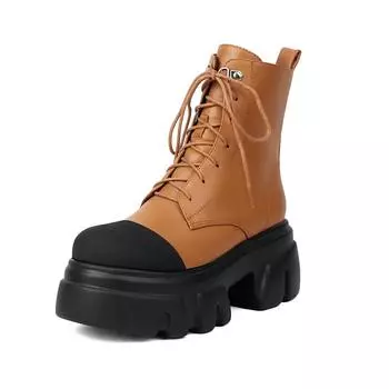 Krazing Pot ПУ осенне-зимние ботинки на плоской платформе большого размера с круглым носком, сохраняющие тепло, на молнии, размер 44, ботильоны 34 чёрный