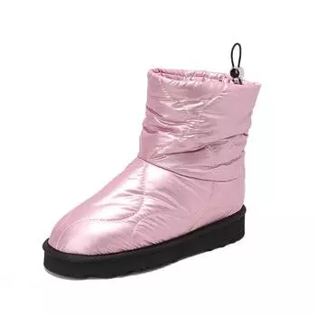 Krazing Pot Пуховая зимняя обувь из ткани с натуральным шерстяным мехом, зимние сапоги, женские теплые ботильоны без шнуровки 35 чёрный