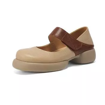 Krazing Pot Sheepskin Fashion Summer Spring Autumn Med Heels Platform Women European Design Round Toe Loops 35 чёрный