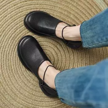 Krazing Pot Sheepskin Fashion Summer Spring Autumn Med Heels Flat Platform Women European Design Round Toe Loops 35 абрикосовый