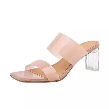 Krazing Pot, шлепанцы из ПВХ с открытым носком, летние прозрачные туфли на высоком каблуке с кристаллами, размер 44, размер 43, женские роскошные сандалии 34 золотой