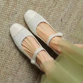 Krazing Pot Весенние туфли на танкетке с круглым носком из смешанной ткани, женские туфли на среднем каблуке, большой размер 42, женские туфли-лодочки для отдыха 34 чёрный