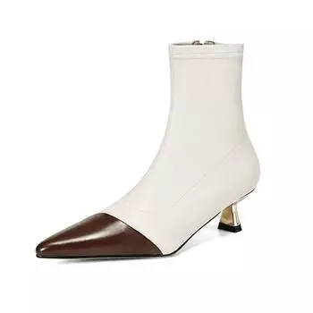 Krazing Pot, зимние сапоги из микрофибры на высоком каблуке, на высоком каблуке, женские сапоги на молнии, размер 43, сексуальные вечерние разноцветные уличные ботинки, эластичные ботильоны 34 чёрный