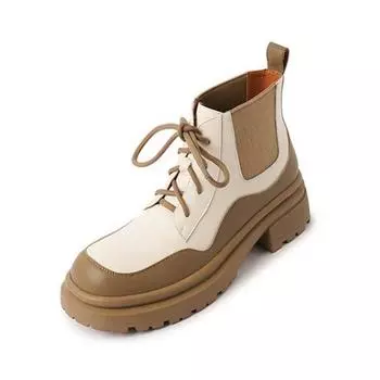 Krazing Pot зимняя обувь из коровьей кожи разных цветов, мотоциклетные ботинки на толстой подошве, женские ботильоны на платформе со шнуровкой 34 чёрный