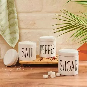 KRD Home Loza Миска для специй, 3 предмета, белая, 10x8,5 см