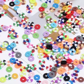 Креатив для брелков Круглый браслет ручной работы из полимерной глины 6 мм Свободные бусины Брелки Соответствующий цвет Сплошной цвет Материалы «сделай сам» Прокладка для изготовления ожерелья