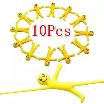 Креативная 10 шт./лот, детская вечеринка, сувениры, мини-липкая эмодзи с желтым человеком, игрушка для детей 10 pcs