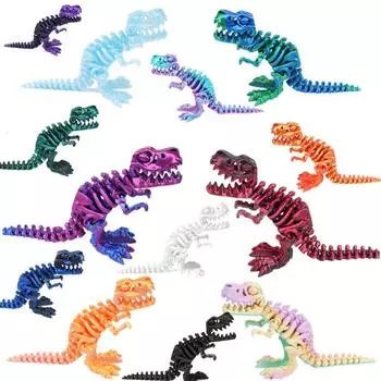 Креативная 3D-печать украшений в виде тираннозавра Рекса, деформированные скелетные игрушки, мячи-шестеренки, антистрессовые поделки, украшения для дома и автомобиля, подарки Laser Blue 15cm