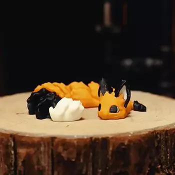 Креативная 3D-печатная игрушка-модель животного, подвижная мини-игрушка в виде кошки-леопарда, настольное украшение оранжевый