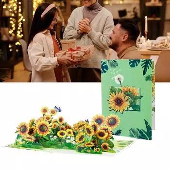 Креативная 3D всплывающая поздравительная открытка Красивая открытка-сюрприз 3D-открытка Красочные цветочные поздравительные открытки на день рождения B