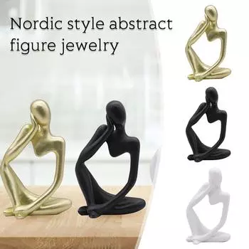 Креативная абстрактная мини-абстрактная скульптура персонажа, статуи мыслителя, украшения 13x8cm
