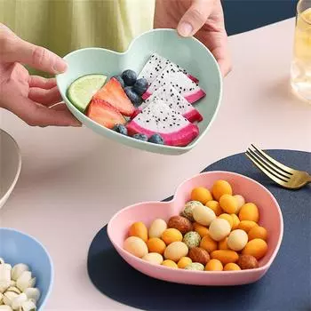 Креативная экономия места, классификация таблиц, многофункциональная, маленькая тарелка, гладкое сердце, фруктовая тарелка, пищевой, не выцветающий кухонный набор