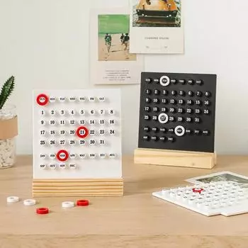 Креативная акриловая деревянная основа, ручная работа, сделай сам, настольный календарь, офисный настольный домашний декор, цифровые маленькие украшения, реквизит для съемки белый