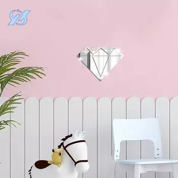 Креативная алмазная наклейка на зеркало, украшение для спальни, настенная наклейка, водонепроницаемый фон, самоклеящаяся наклейка