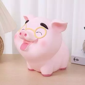 Креативная антипадающая свинья-копилка, симпатичная ПВХ-копилка большой емкости, мультяшные украшения для рабочего стола в виде свиньи