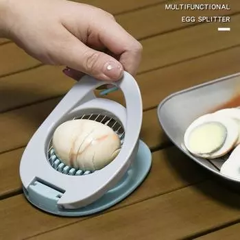 Креативная эргономичная ручка для резки, удобная ручка, прочная слайсер для вареных яиц, кухонные инструменты, слайсер для вареных яиц жёлтый