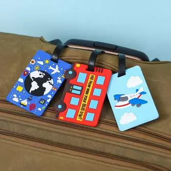 Креативная бирка для багажа в самолете и автомобиле, дорожные аксессуары, бирка из силикагеля, держатель для чемодана, идентификационный адрес, багажная бирка для посадки, переносная этикетка 10.5*6.5cm