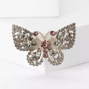 Креативная брошь-бабочка со стразами, модная атмосфера, женское платье-чеонгсам, корсаж, ювелирное украшение, булавка