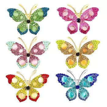 Креативная брошь-бабочка со стразами Женственность Модная брошь на пальто Булавка Брошь Аксессуары