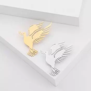 Креативная брошь из нержавеющей стали «Голубь мира», модная персонализированная булавка для аксессуаров, кнопка Anti-Light