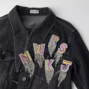 Креативная брошь-кисточка со стразами, буква AZ, прищепка для банкетной одежды, украшение на прищепку S