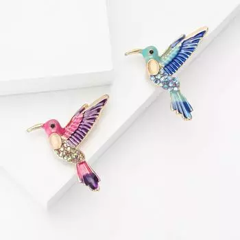 Креативная брошь-колибри из эмали из сплава, изящная мультяшная брошь для женского костюма, пальто, корсажа, украшение