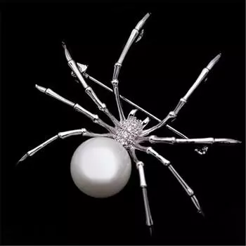 Креативная брошь преувеличенная праздничная одежда черный белый паук мужчины женщины булавки броши шарф аксессуары 4.5*5cm