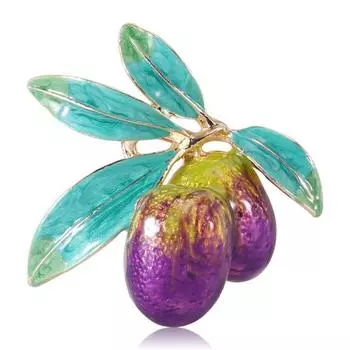 Креативная брошь с фруктами, милая брошь с капающим маслом и оливковым цветом, универсальные аксессуары фиолетовый