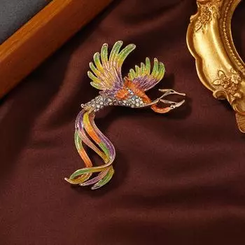 Креативная брошь в национальном стиле «Феникс», женская мода, имитация эмали, пара птиц, пара аксессуаров для одежды